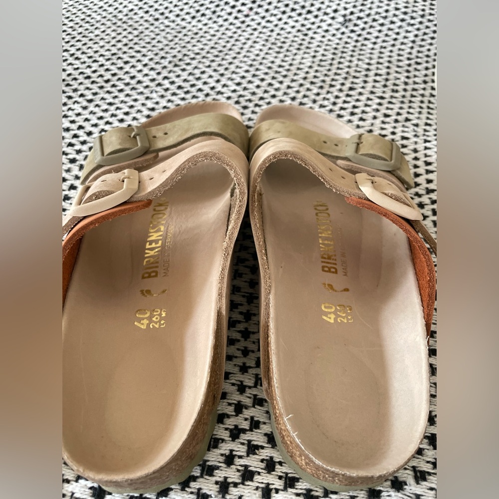 Free People Birkenstock Arizona Sandals Split Leather Color Block 40 RARE - Picture 12 of 14
